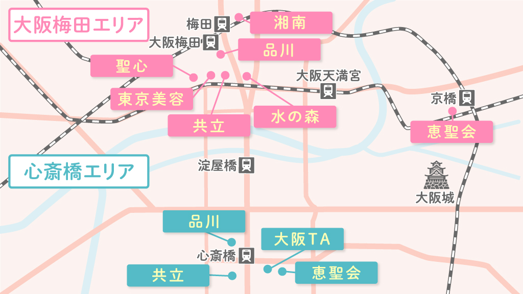 大阪エリアの二重整形クリニック